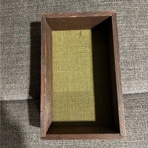 Vintage Wall Hanging Wooden Box with Green Interior